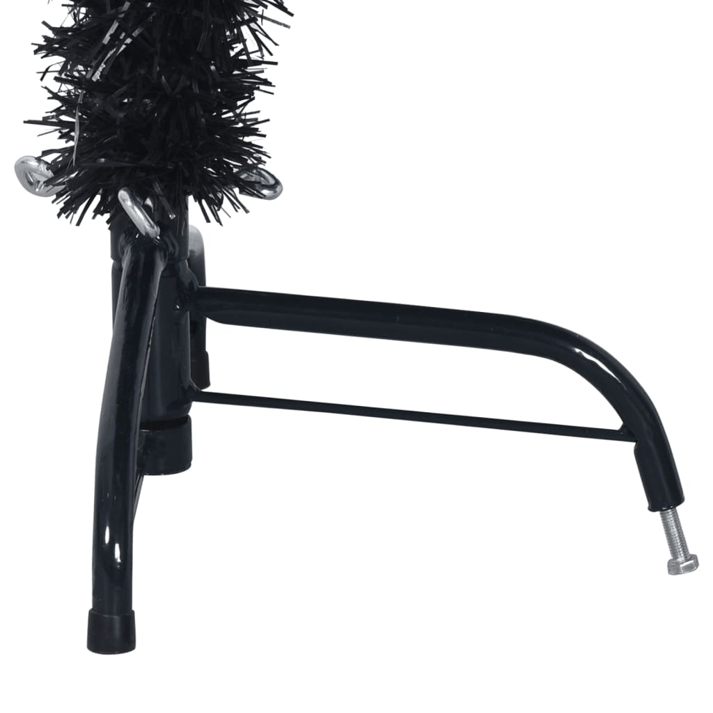 vidaXL Artificial Half Christmas Tree with Stand Black 120 cm PVC