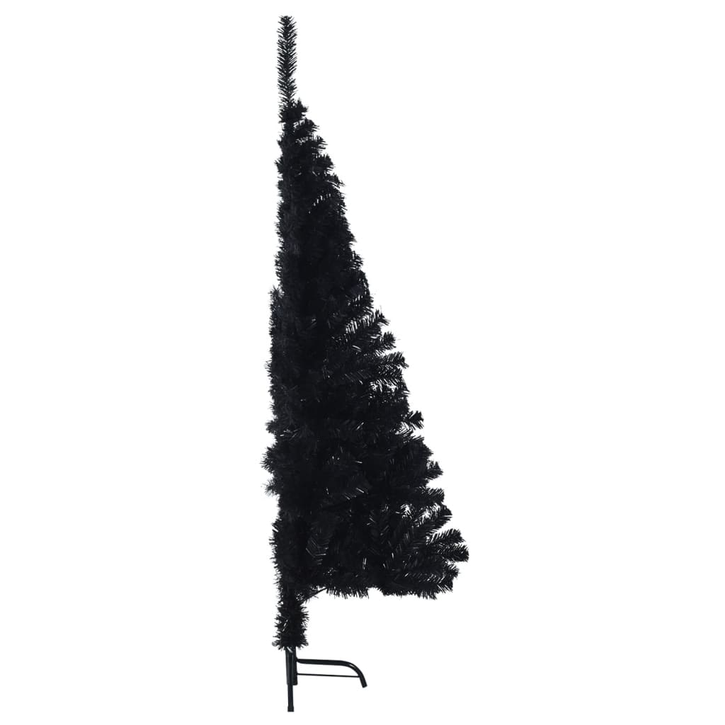 vidaXL Artificial Half Christmas Tree with Stand Black 150 cm PVC