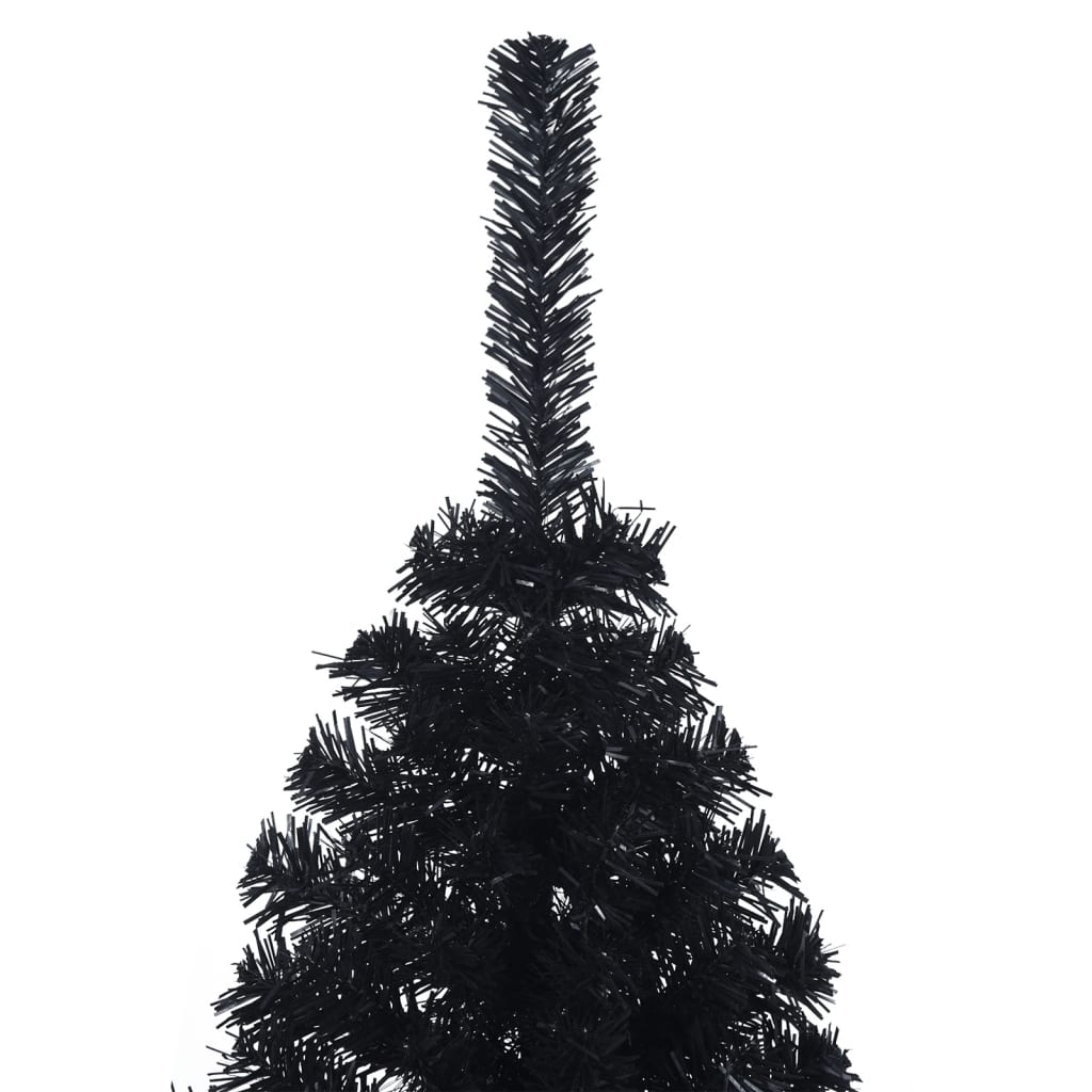 vidaXL Artificial Half Christmas Tree with Stand Black 150 cm PVC