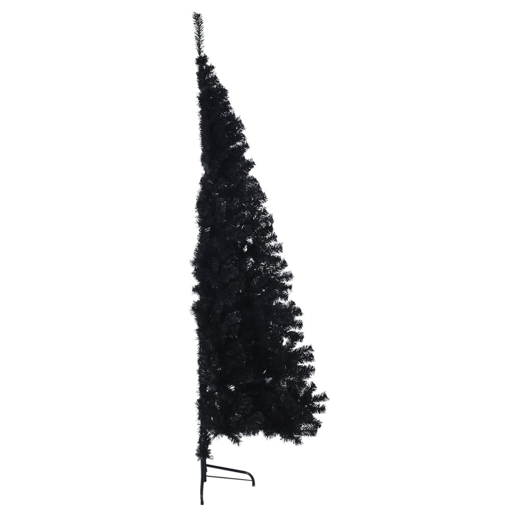 vidaXL Artificial Half Christmas Tree with Stand Black 210 cm PVC