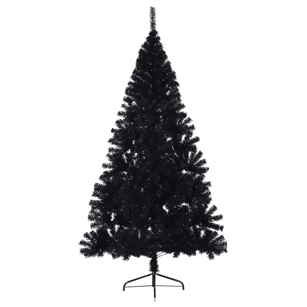 vidaXL Artificial Half Christmas Tree with Stand Black 240 cm PVC