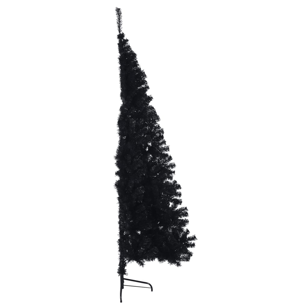 vidaXL Artificial Half Christmas Tree with Stand Black 240 cm PVC