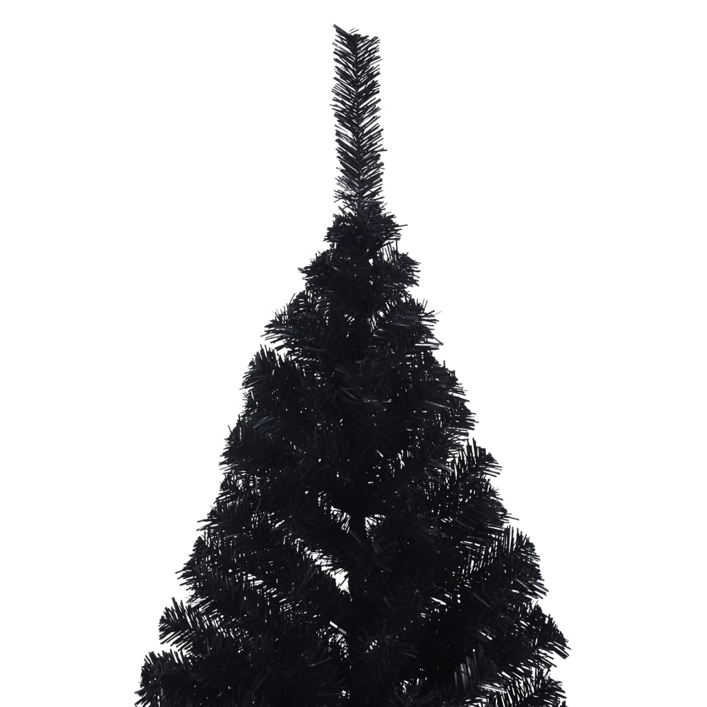 vidaXL Artificial Half Christmas Tree with Stand Black 240 cm PVC