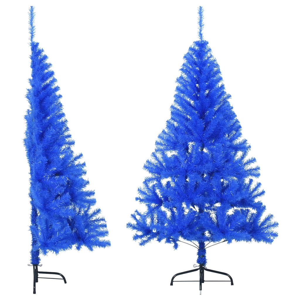 vidaXL Artificial Half Christmas Tree with Stand Blue 120 cm PVC