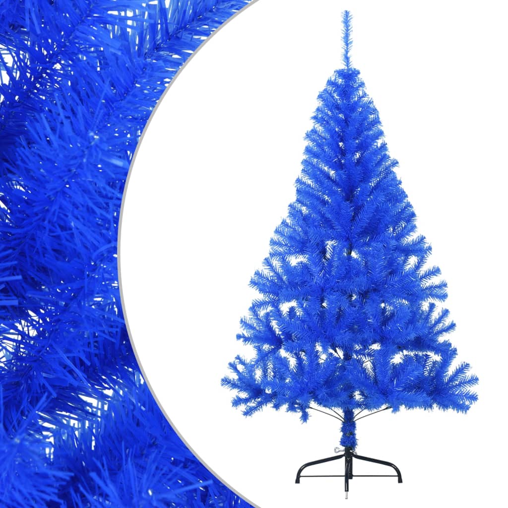 vidaXL Artificial Half Christmas Tree with Stand Blue 150 cm PVC