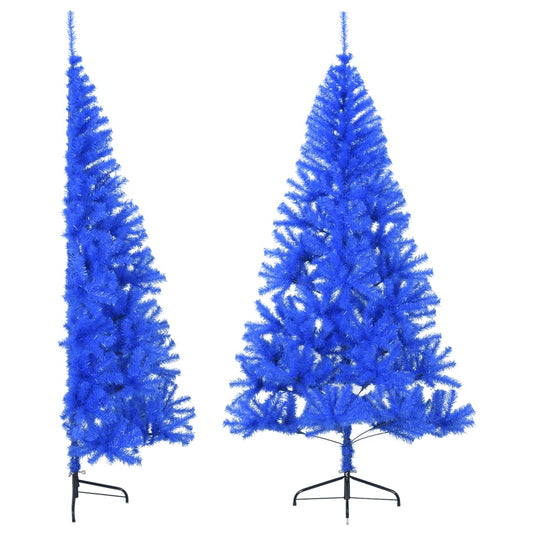 vidaXL Artificial Half Christmas Tree with Stand Blue 210 cm PVC