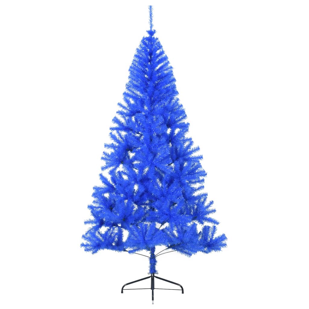 vidaXL Artificial Half Christmas Tree with Stand Blue 210 cm PVC