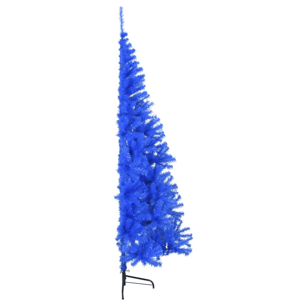 vidaXL Artificial Half Christmas Tree with Stand Blue 210 cm PVC