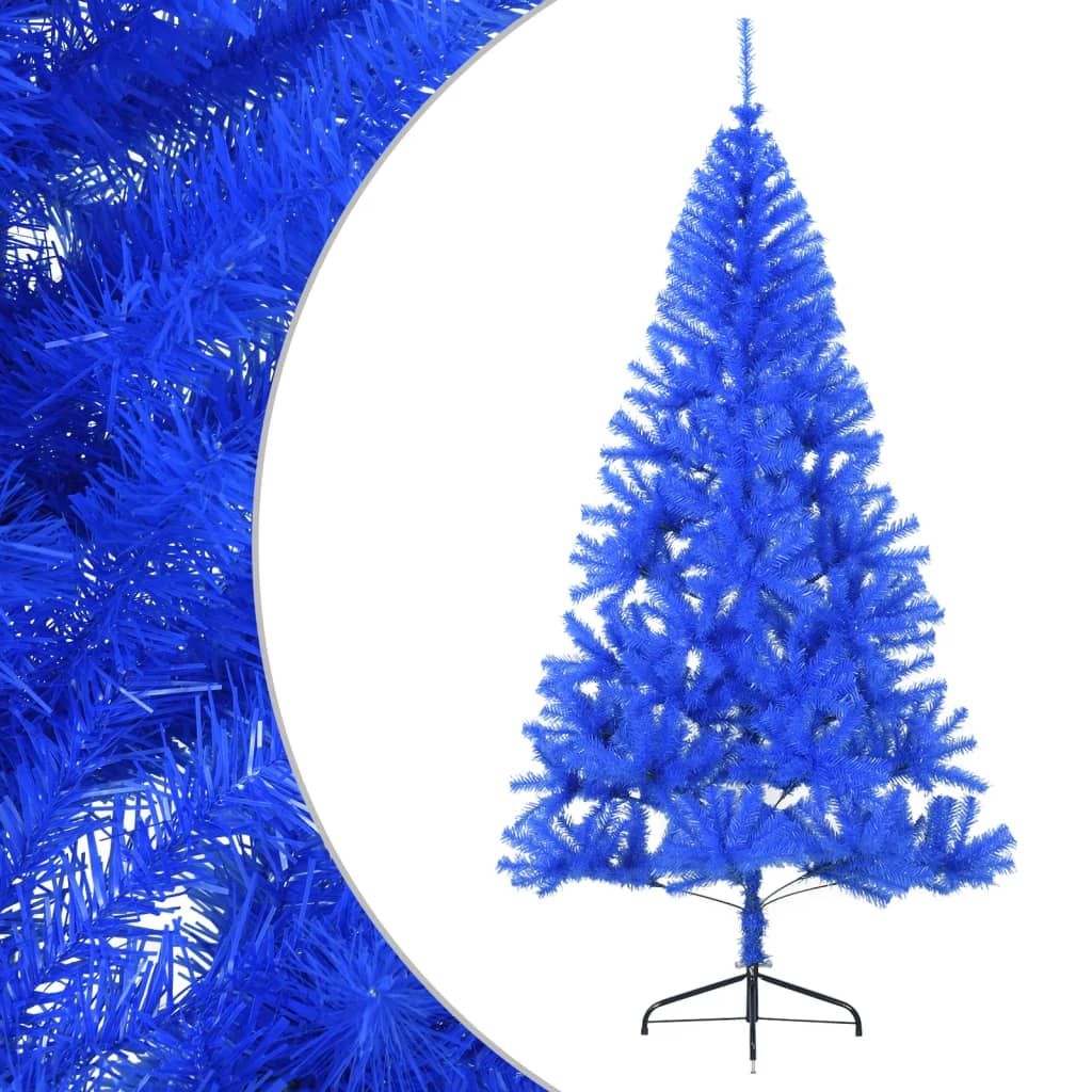 vidaXL Artificial Half Christmas Tree with Stand Blue 240 cm PVC