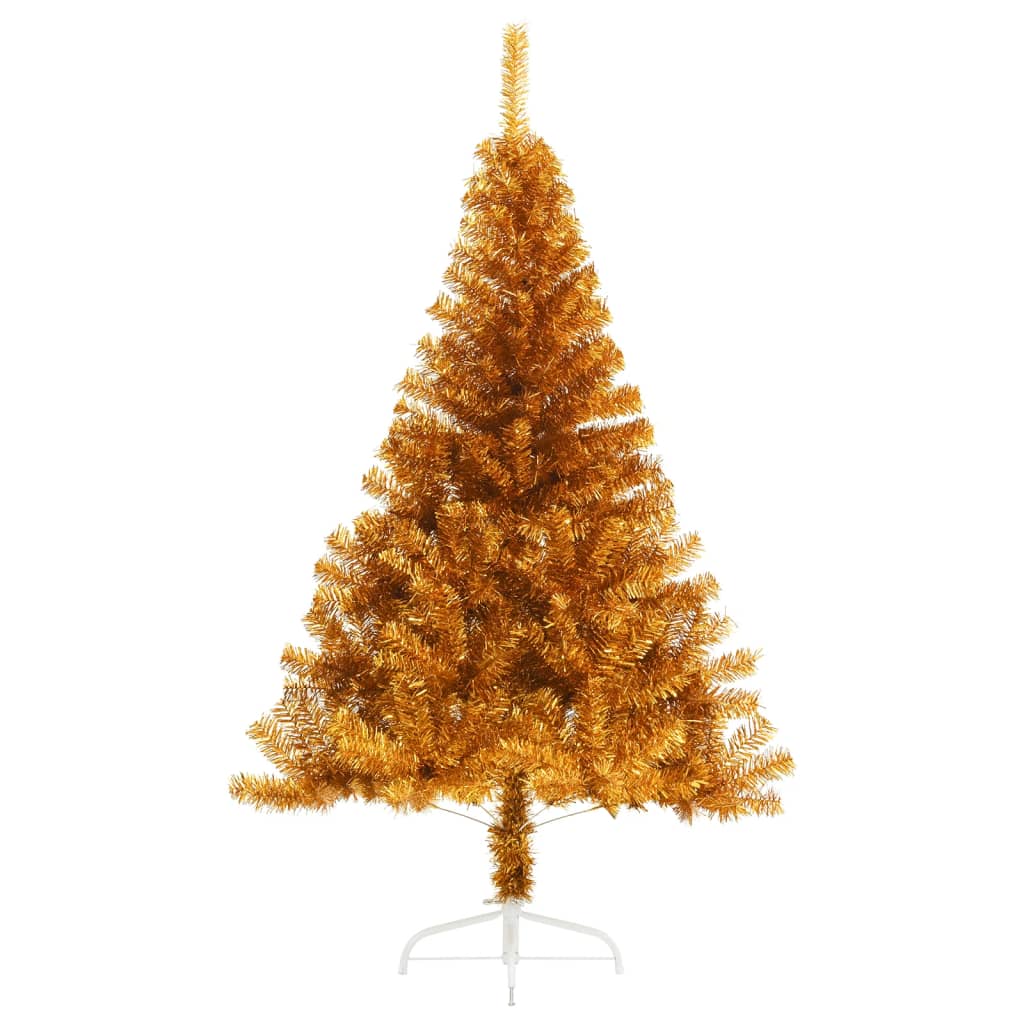 vidaXL Artificial Half Christmas Tree with Stand Gold 180 cm PET