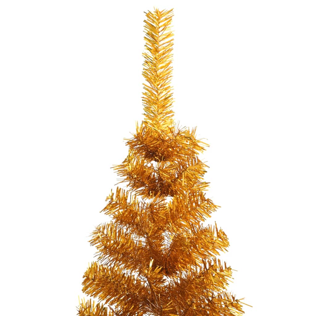 vidaXL Artificial Half Christmas Tree with Stand Gold 210 cm PET