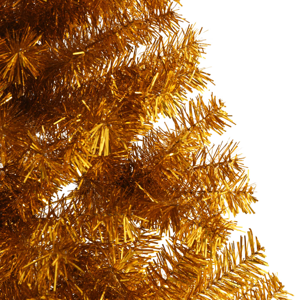 vidaXL Artificial Half Christmas Tree with Stand Gold 210 cm PET