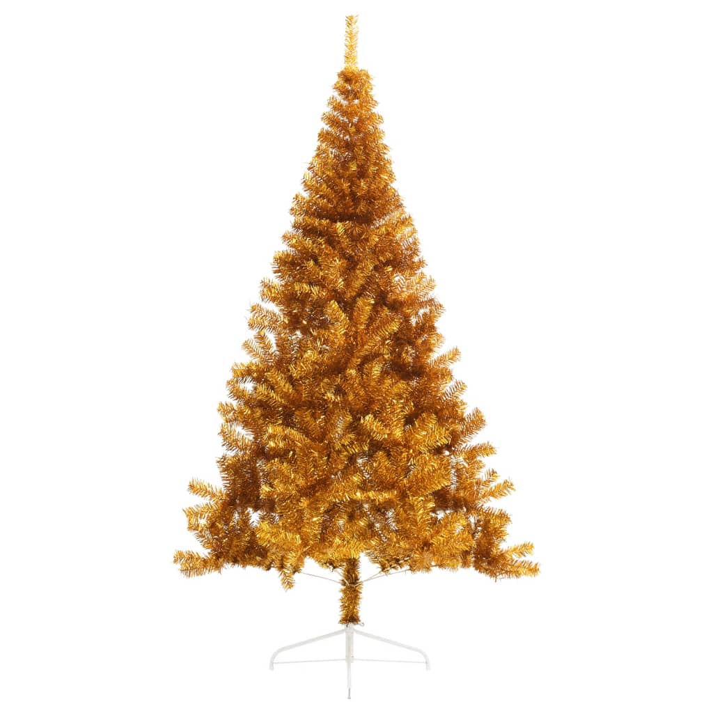 vidaXL Artificial Half Christmas Tree with Stand Gold 240 cm PET