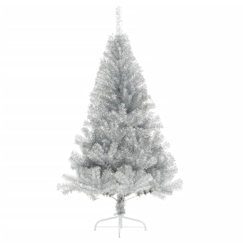 vidaXL Artificial Half Christmas Tree with Stand Silver 120 cm PET