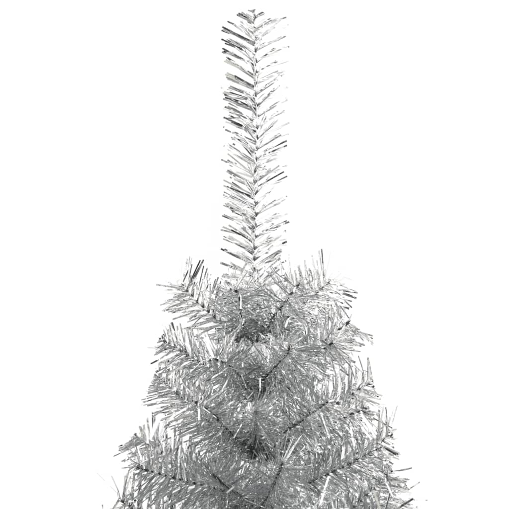 vidaXL Artificial Half Christmas Tree with Stand Silver 150 cm PET