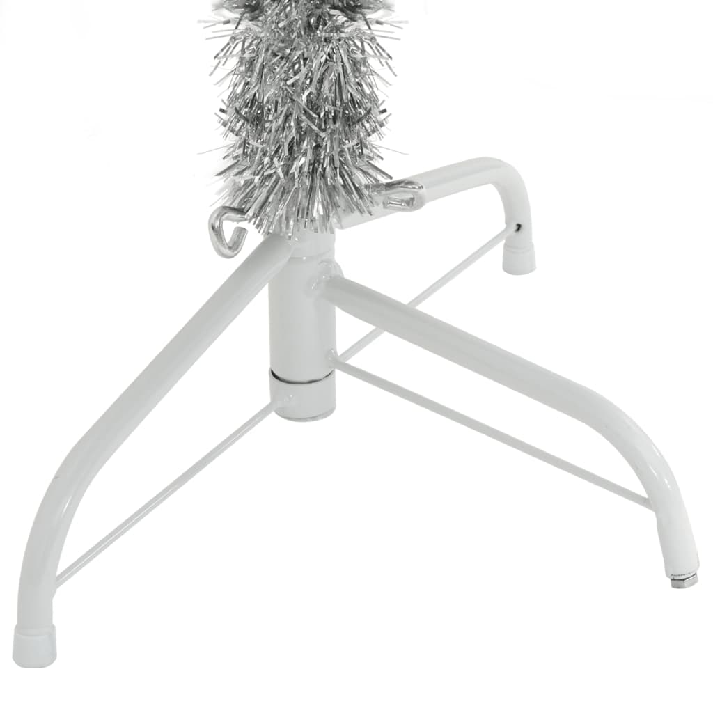 vidaXL Artificial Half Christmas Tree with Stand Silver 150 cm PET