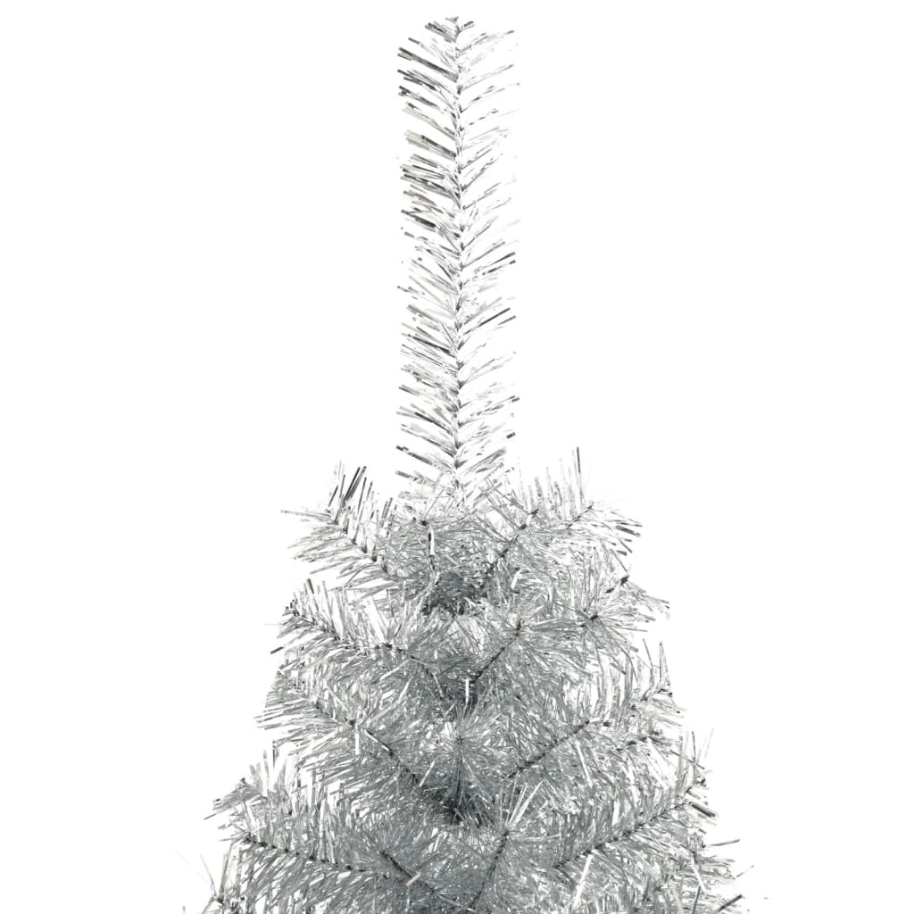 vidaXL Artificial Half Christmas Tree with Stand Silver 240 cm PET