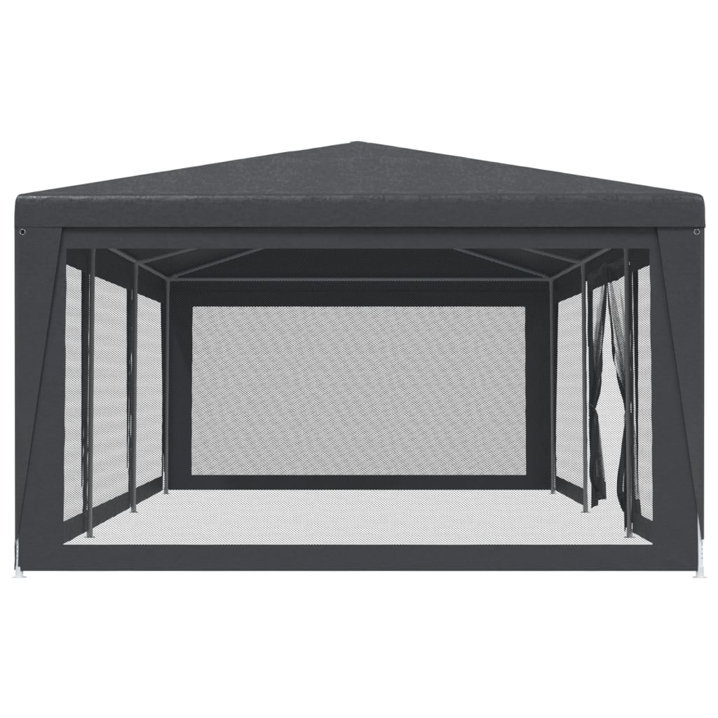 vidaXL Party Tent with 8 Mesh Sidewalls Anthracite 9x4 m HDPE