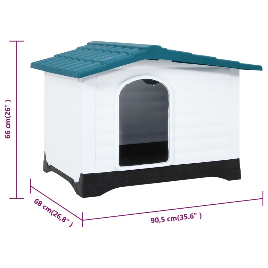 vidaXL Dog House Blue 90.5x68x66 cm Polypropylene