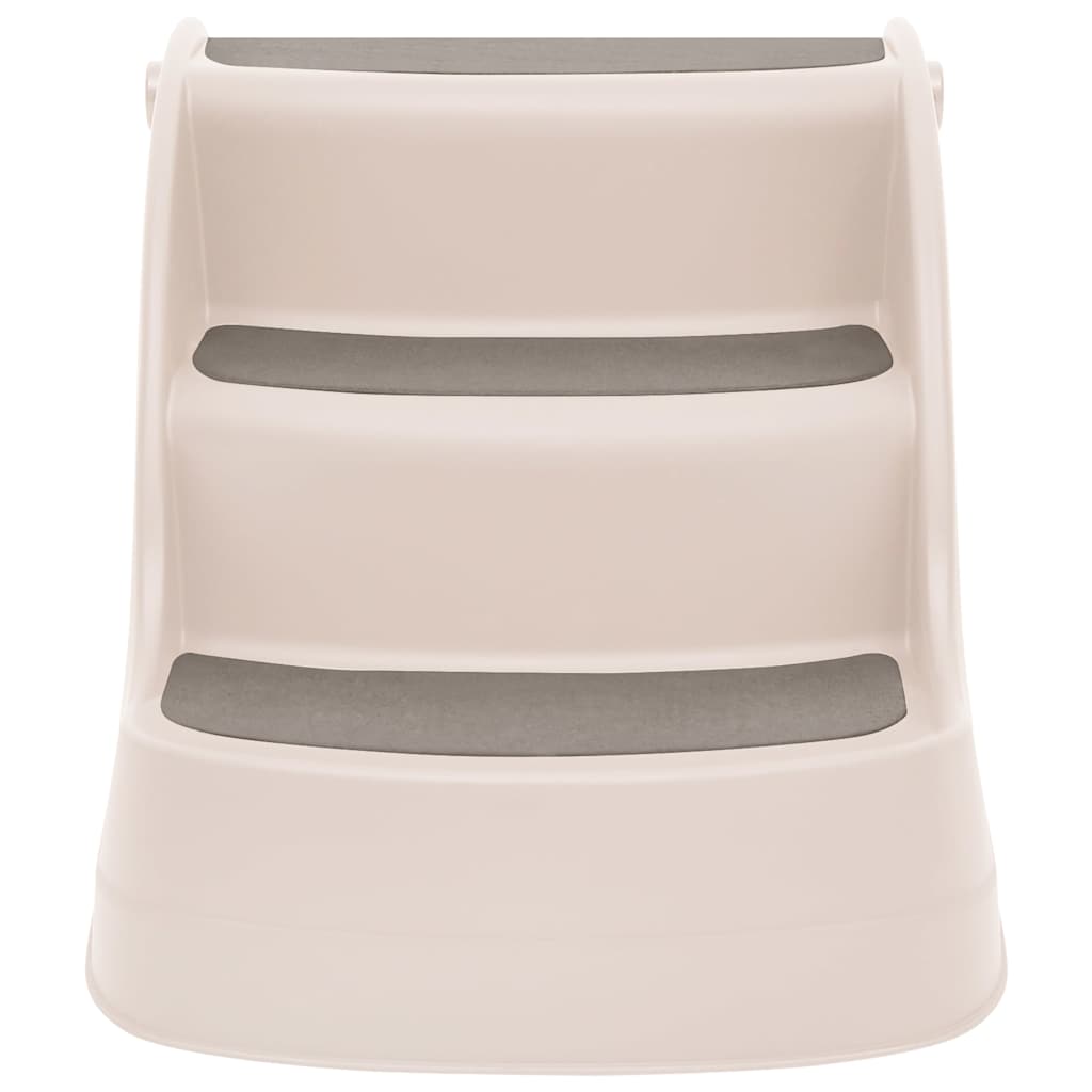 152233 vidaXL Folding 3-Step Dog Stairs Cream 50x38x38 cm Plastic