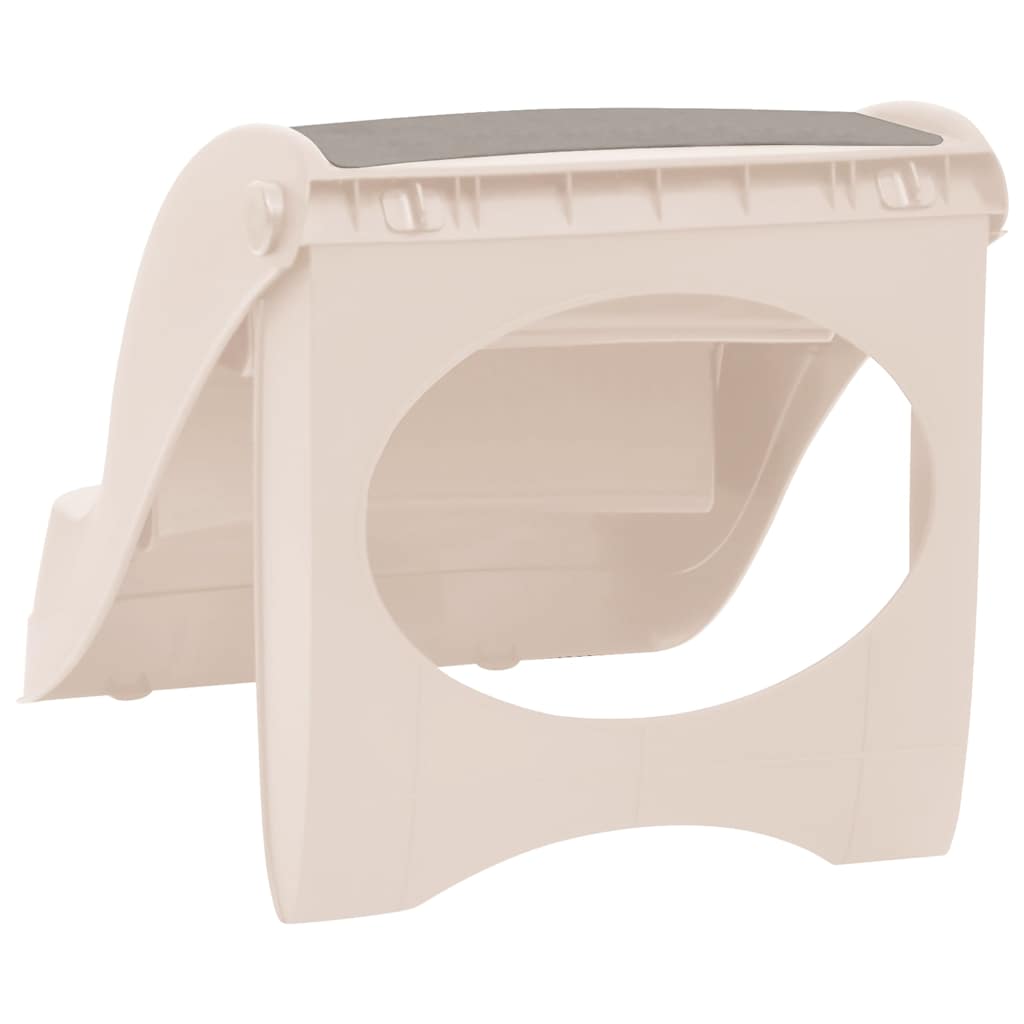 152233 vidaXL Folding 3-Step Dog Stairs Cream 50x38x38 cm Plastic