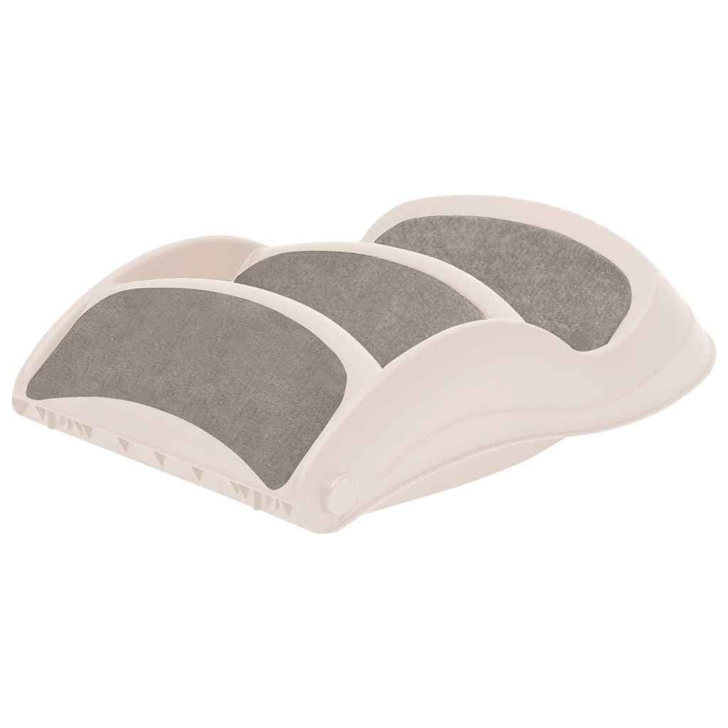 152233 vidaXL Folding 3-Step Dog Stairs Cream 50x38x38 cm Plastic