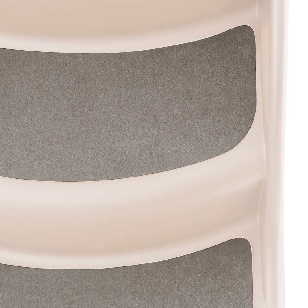 152233 vidaXL Folding 3-Step Dog Stairs Cream 50x38x38 cm Plastic
