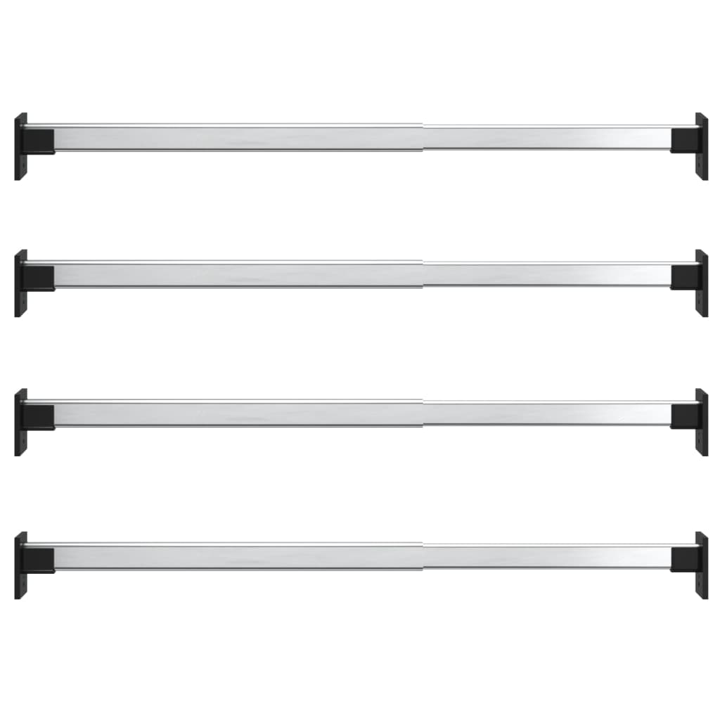 Telescopic Wardrobe Rails 4 pcs Silver 58-100 cm