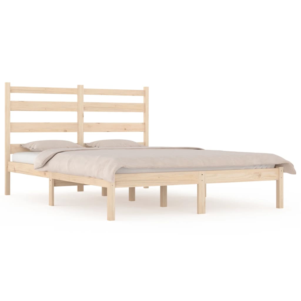 vidaXL Bed Frame without Mattress Solid Wood Pine Double