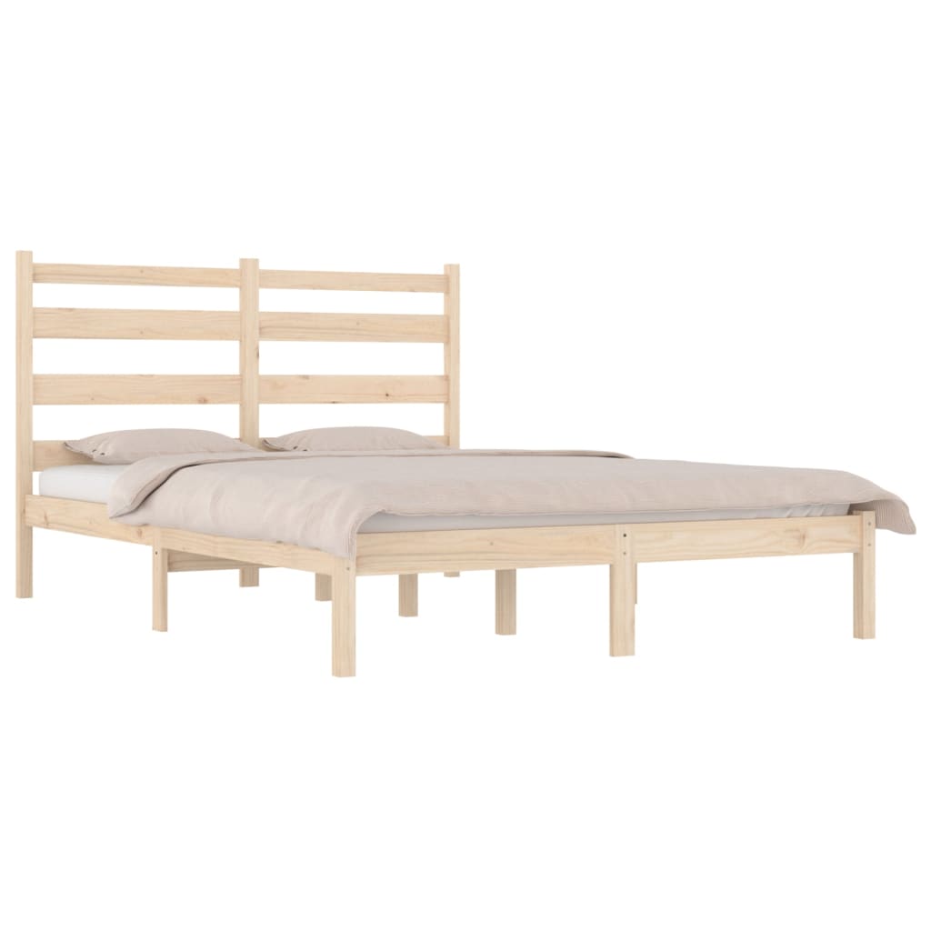 vidaXL Bed Frame without Mattress Solid Wood Pine Double