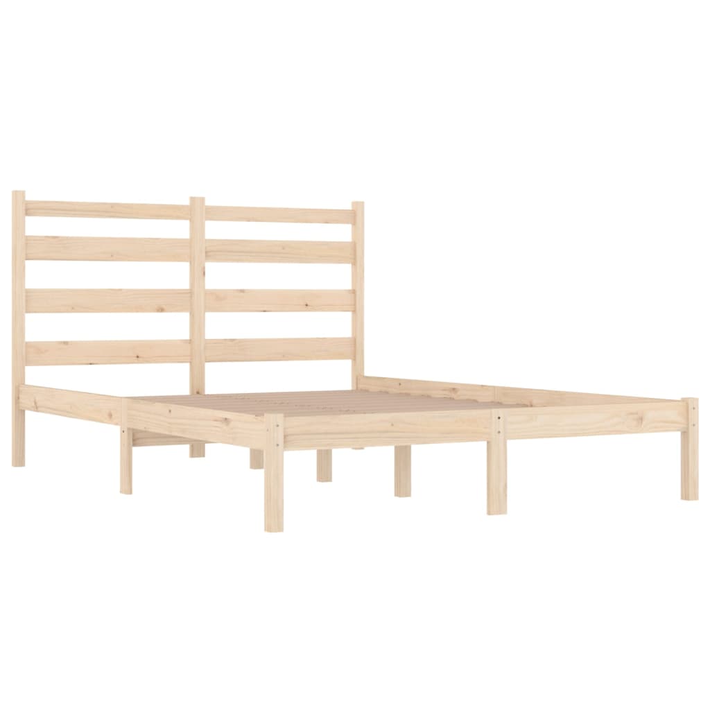 vidaXL Bed Frame without Mattress Solid Wood Pine Double