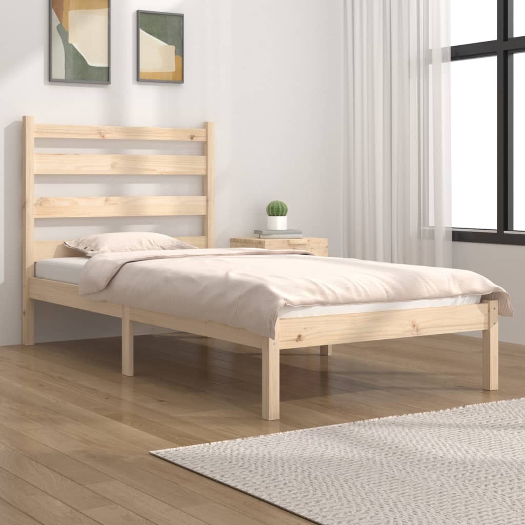 3103638 vidaXL Bed Frame without Mattress Solid Wood 100x200 cm (810007+818405)