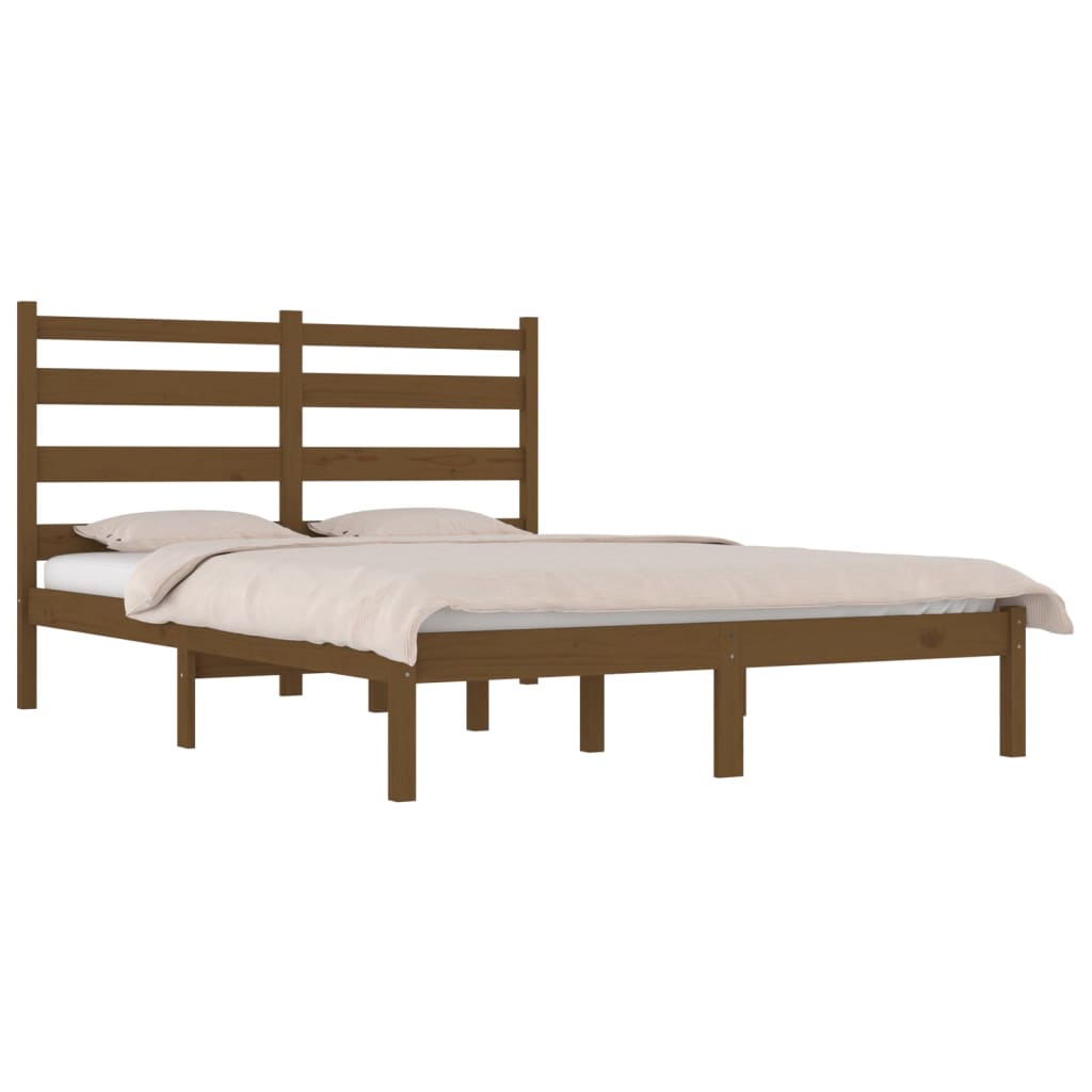 3103646 vidaXL Bed Frame without Mattress Honey Brown Solid Wood 120x200 cm (810015+818413)