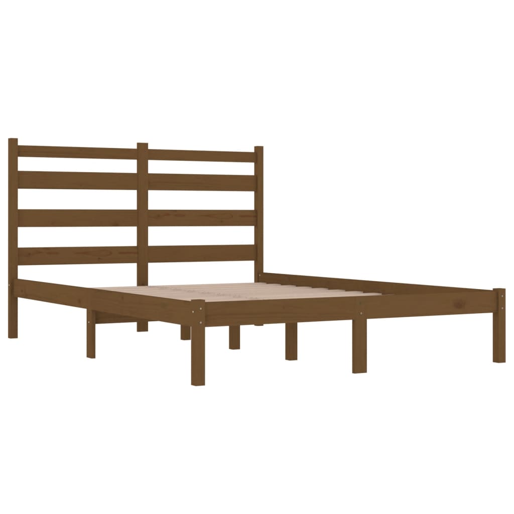 3103646 vidaXL Bed Frame without Mattress Honey Brown Solid Wood 120x200 cm (810015+818413)