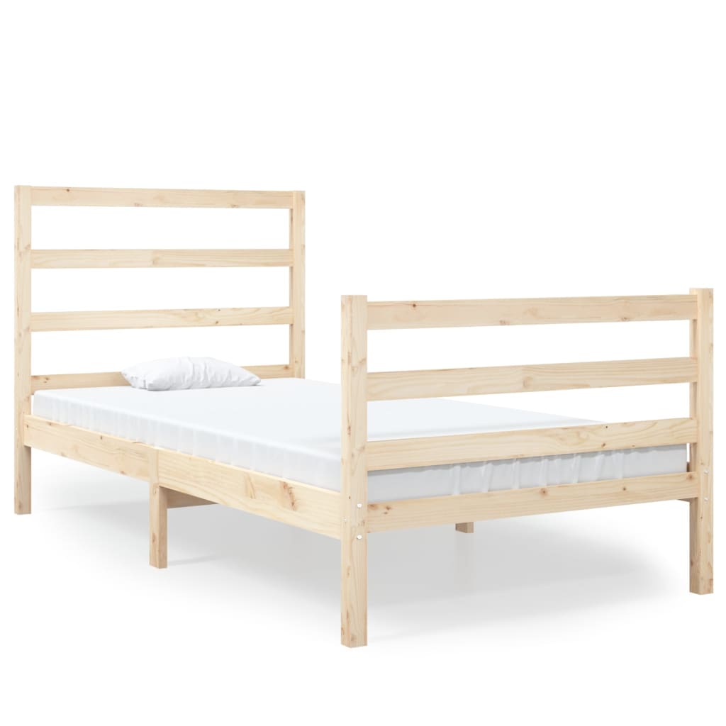 vidaXL Bed Frame without Mattress Solid Wood Single