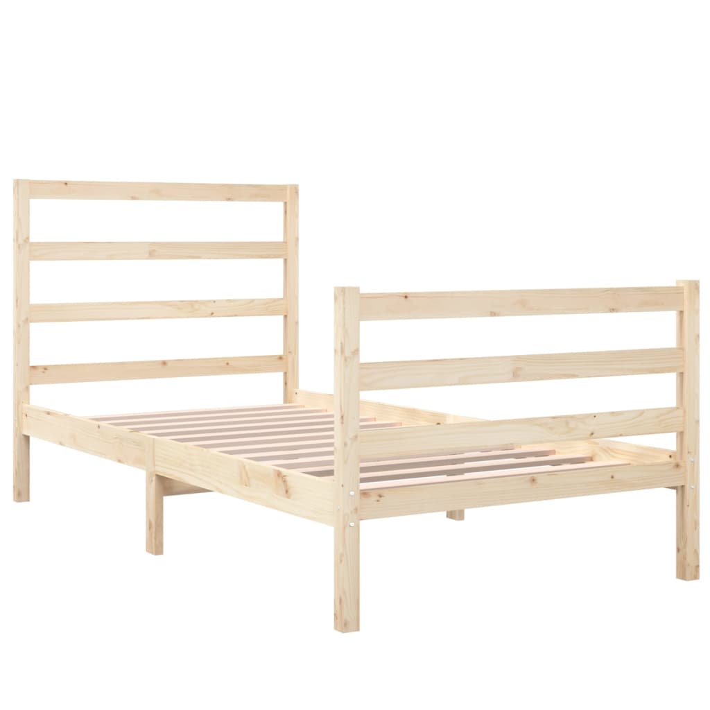 vidaXL Bed Frame without Mattress Solid Wood Single