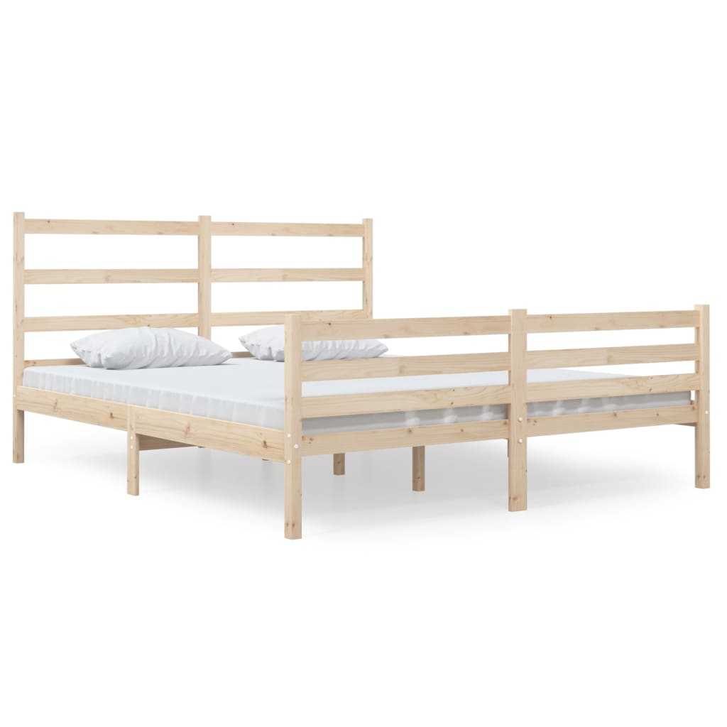 vidaXL Bed Frame without Mattress Solid Wood Double