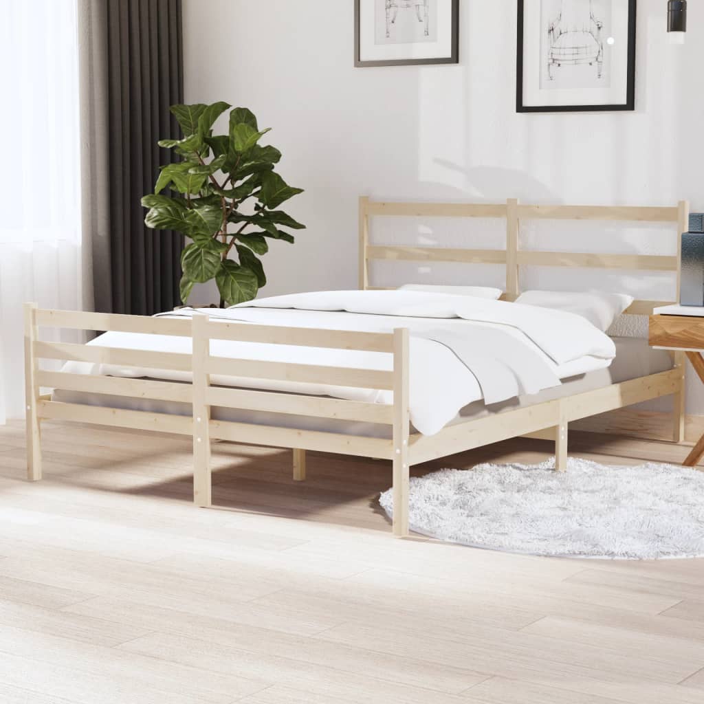 vidaXL Bed Frame without Mattress Solid Wood Double