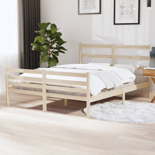 vidaXL Bed Frame without Mattress Solid Wood Double