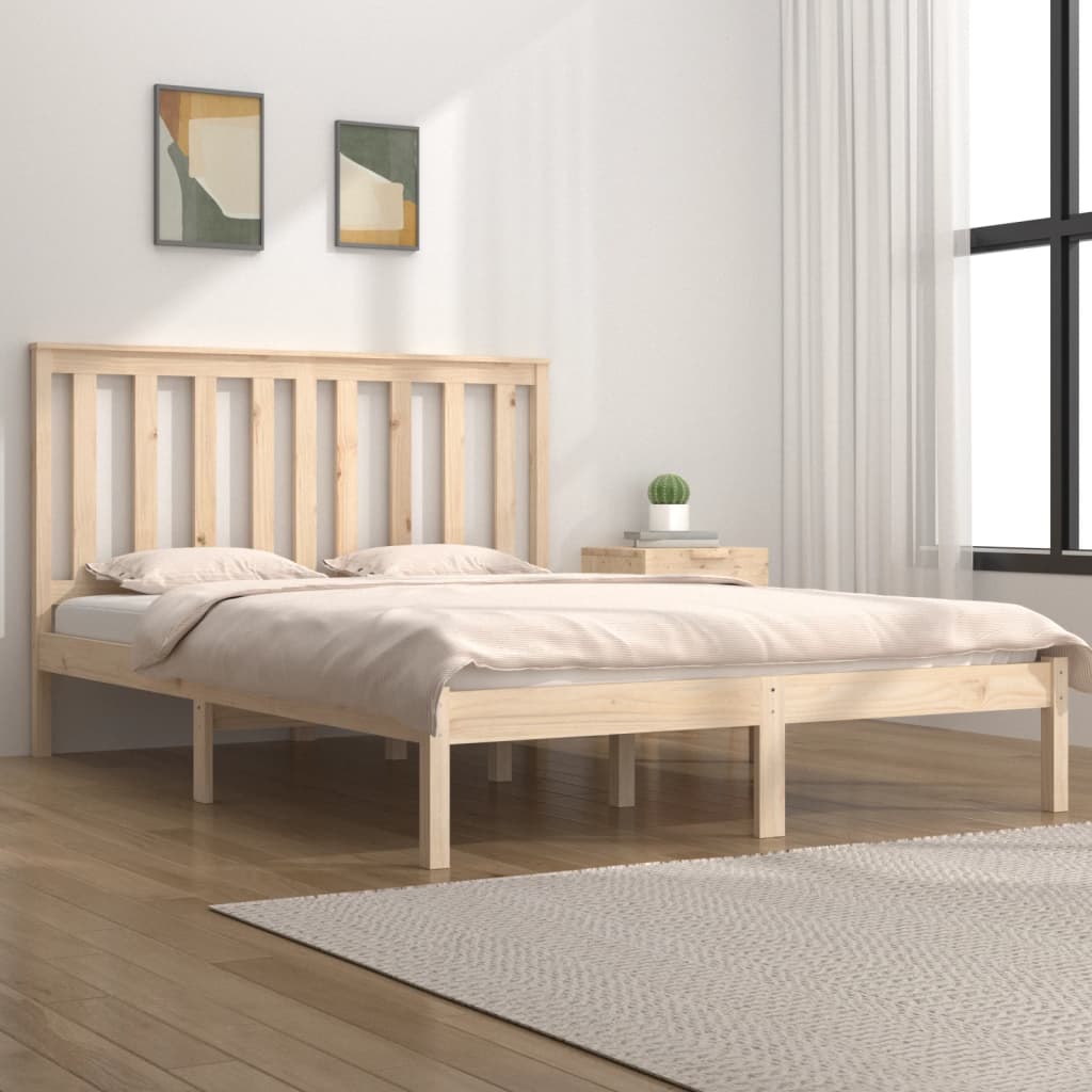 vidaXL Bed Frame without Mattress Solid Wood Super King