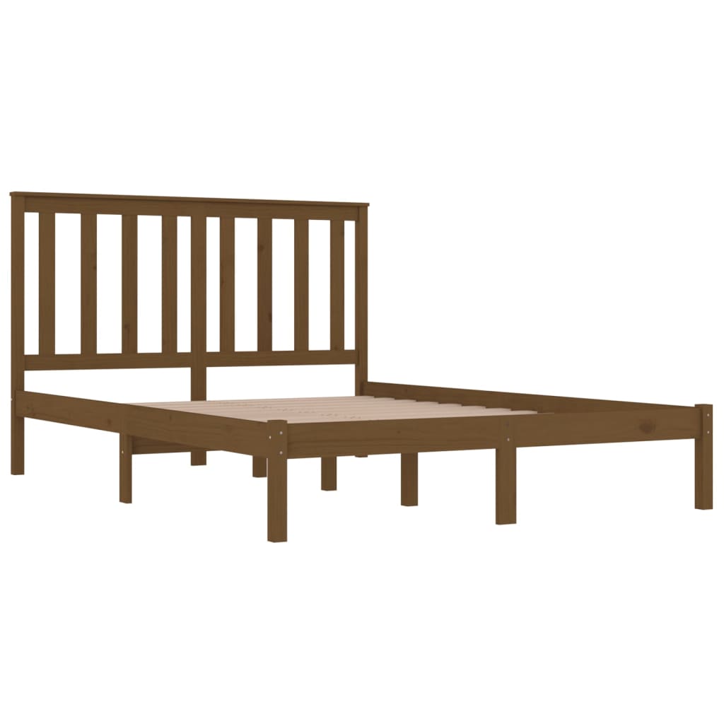 3103866 vidaXL Bed Frame without Mattress Honey Brown Solid Wood 200x200 cm (810040+818543)