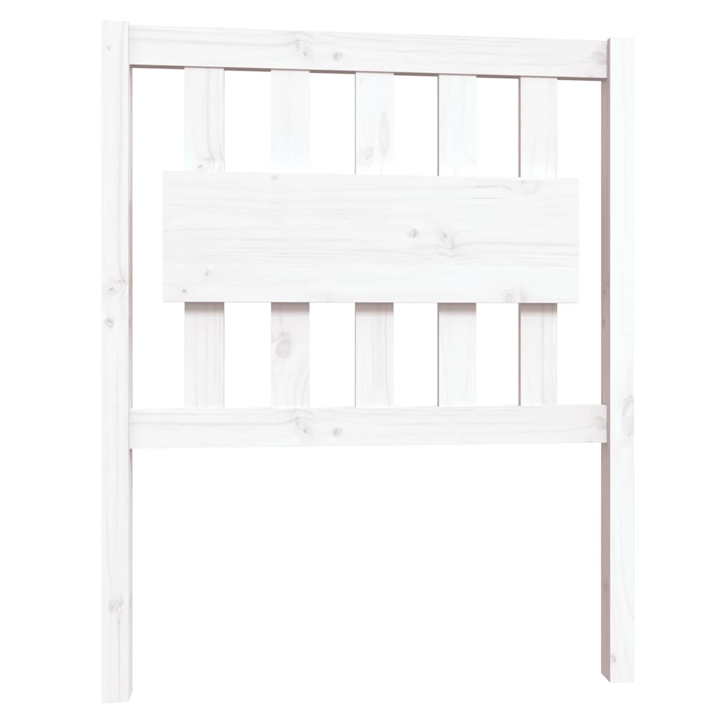 Bed Frame without Mattress White Solid Wood Small Single