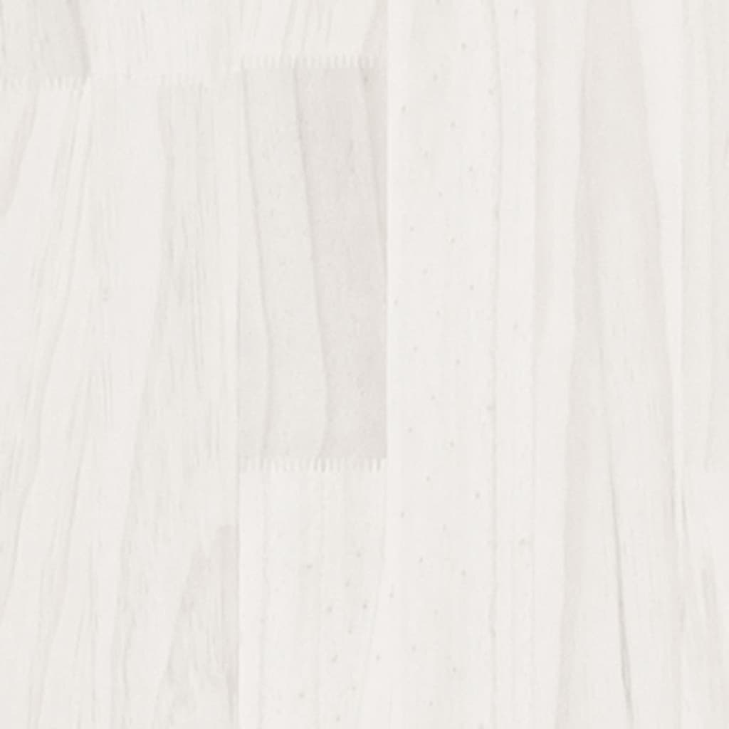 Bed Frame without Mattress White Solid Wood Super King