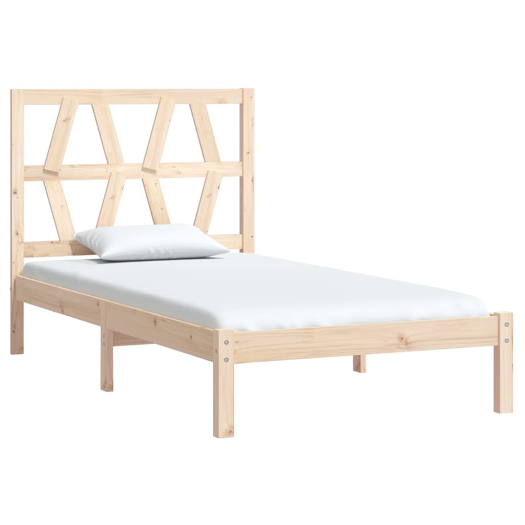 3103988 vidaXL Bed Frame without Mattress Solid Wood 100x200 cm (810007+818605)