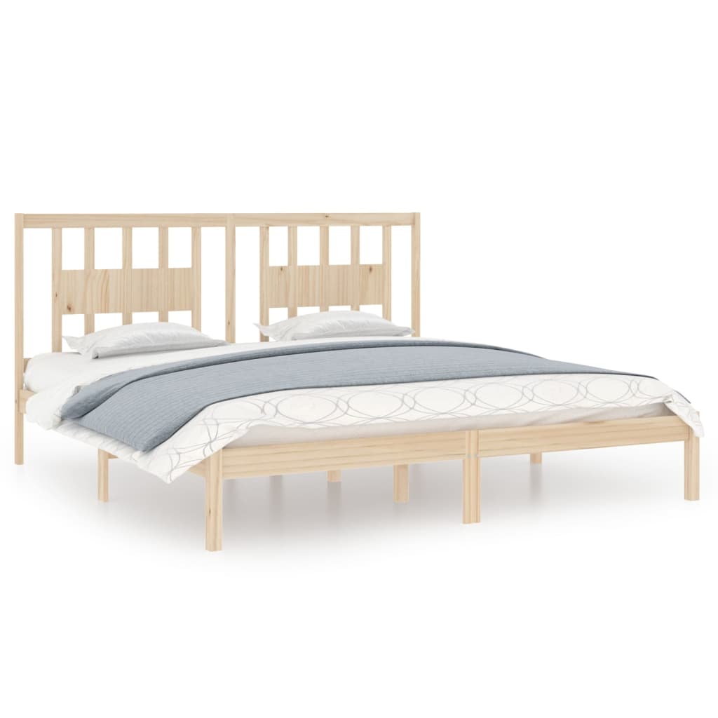 3104083 vidaXL Bed Frame without Mattress Solid Wood 200x200 cm (810037+818690)