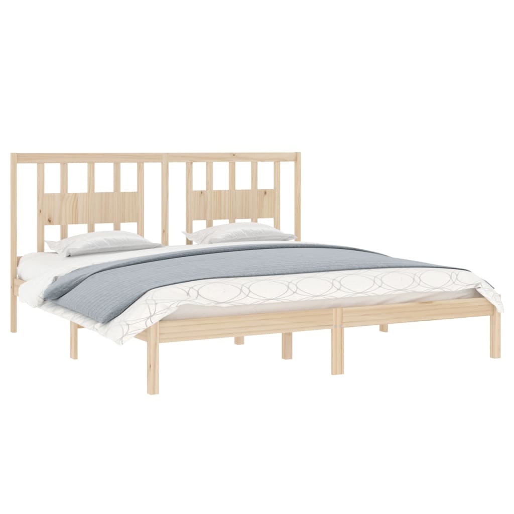 3104083 vidaXL Bed Frame without Mattress Solid Wood 200x200 cm (810037+818690)