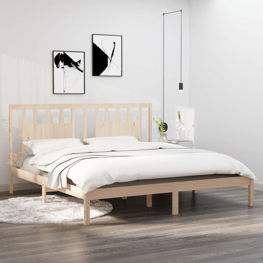 3104083 vidaXL Bed Frame without Mattress Solid Wood 200x200 cm (810037+818690)