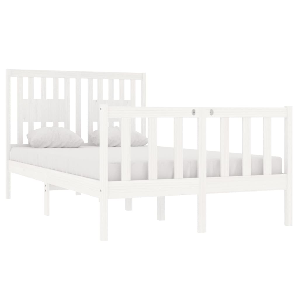 vidaXL Bed Frame without Mattress White 120x190 cm Small Double Solid Wood