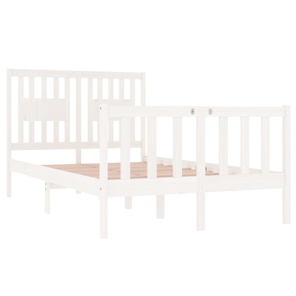 vidaXL Bed Frame without Mattress White 120x190 cm Small Double Solid Wood