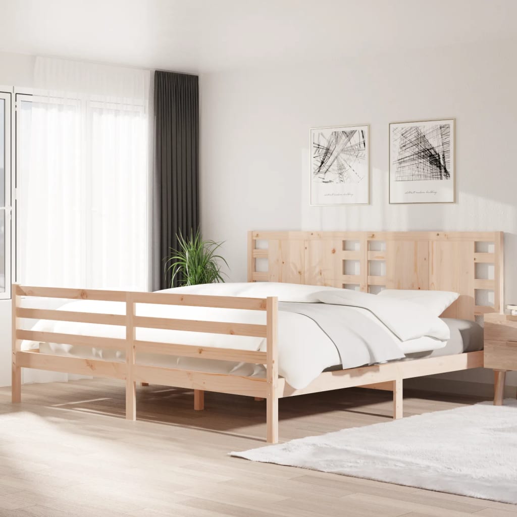 vidaXL Bed Frame without Mattress 200x200 cm Solid Wood Pine